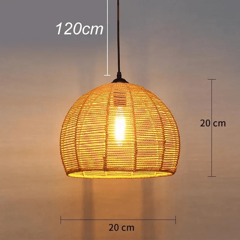 Lustre boule en corde tréssée