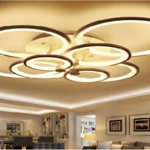 Lustre plafonnier LED circulaire moderne au design créatif