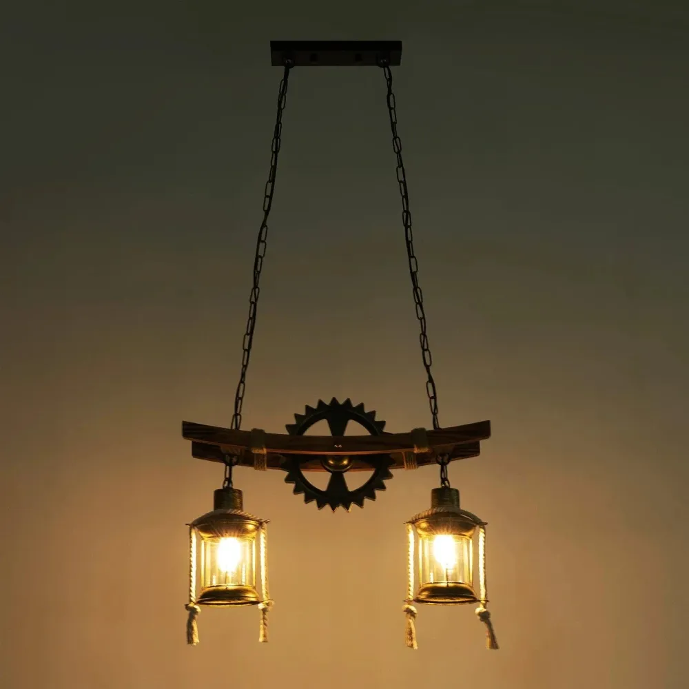 Lustre rétro-industriel 2 têtes