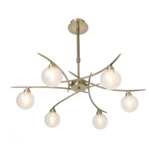 Lustre Snow laiton patiné 6 lumières D60 LD 1049A-6AP
