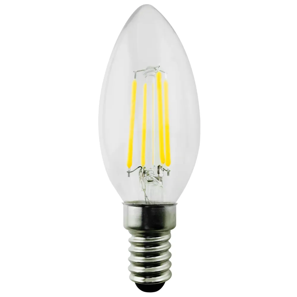 Ampoule à filament Edison rétro LED décorative vintage blanc chaud C37 (E14 6W 806lm) Maclean