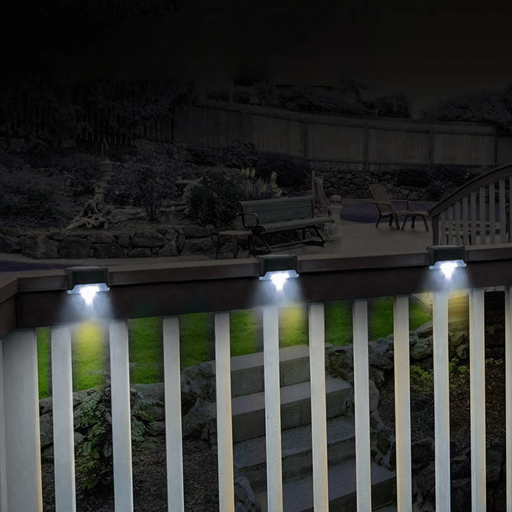 4x Maclean lumière solaire LED escalier IP44, 4000K, Ni-MH 100 mAh, 80x45x45mm, détecteur de crépuscule MCE319