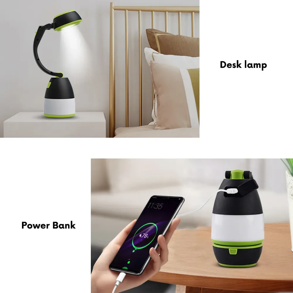 Maclean MCE298 Lampe LED 3en1 camping lampe de bureau lampe de poche 1W 60-200lm Blanc froid 6000K 18650 1500mAh fonction...