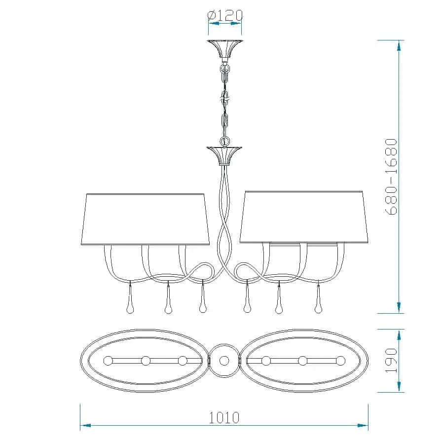 Mantra Paola Gold Pendant Ceiling Lamp 3541