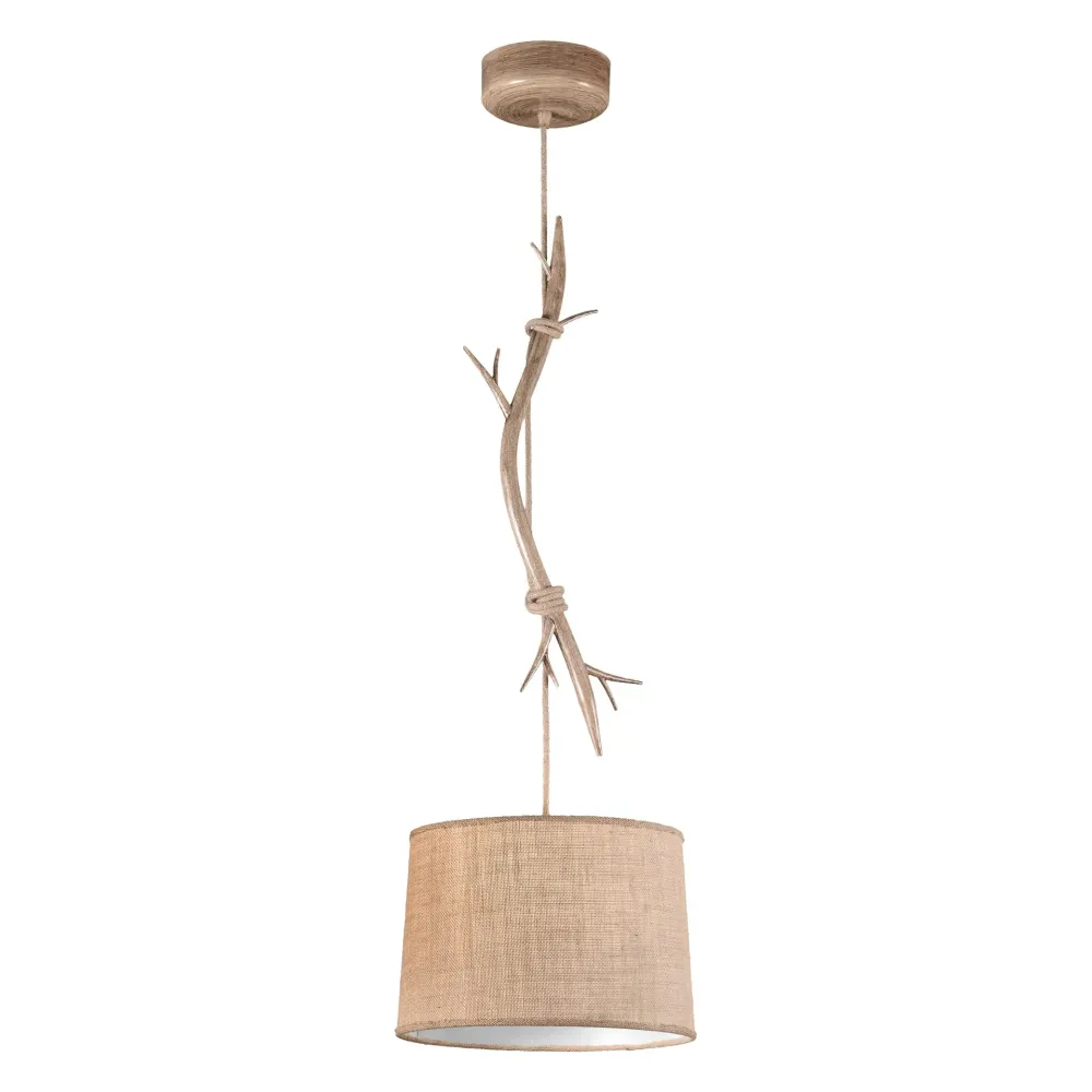 Mantra Sabina Small Pendant Ceiling Lamp Beige Wood 6179