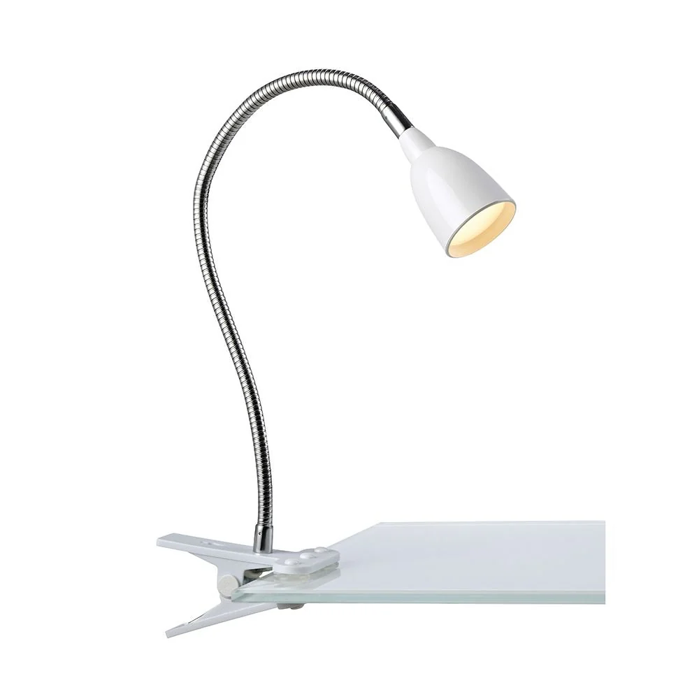 Lampe de table à pince LED Markslöjd Tulip 1L White