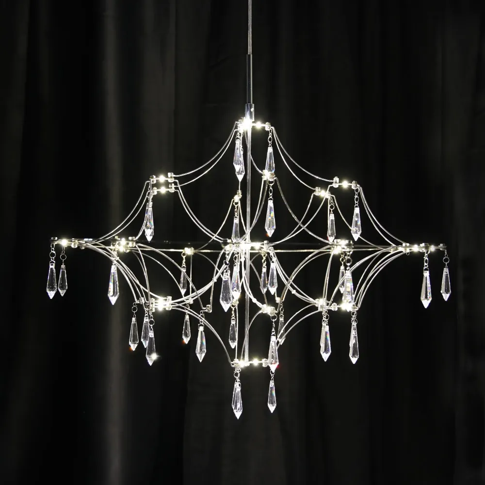 Lustre Markslöjd Efesos 33L, acier, diamètre 60 cm, LED