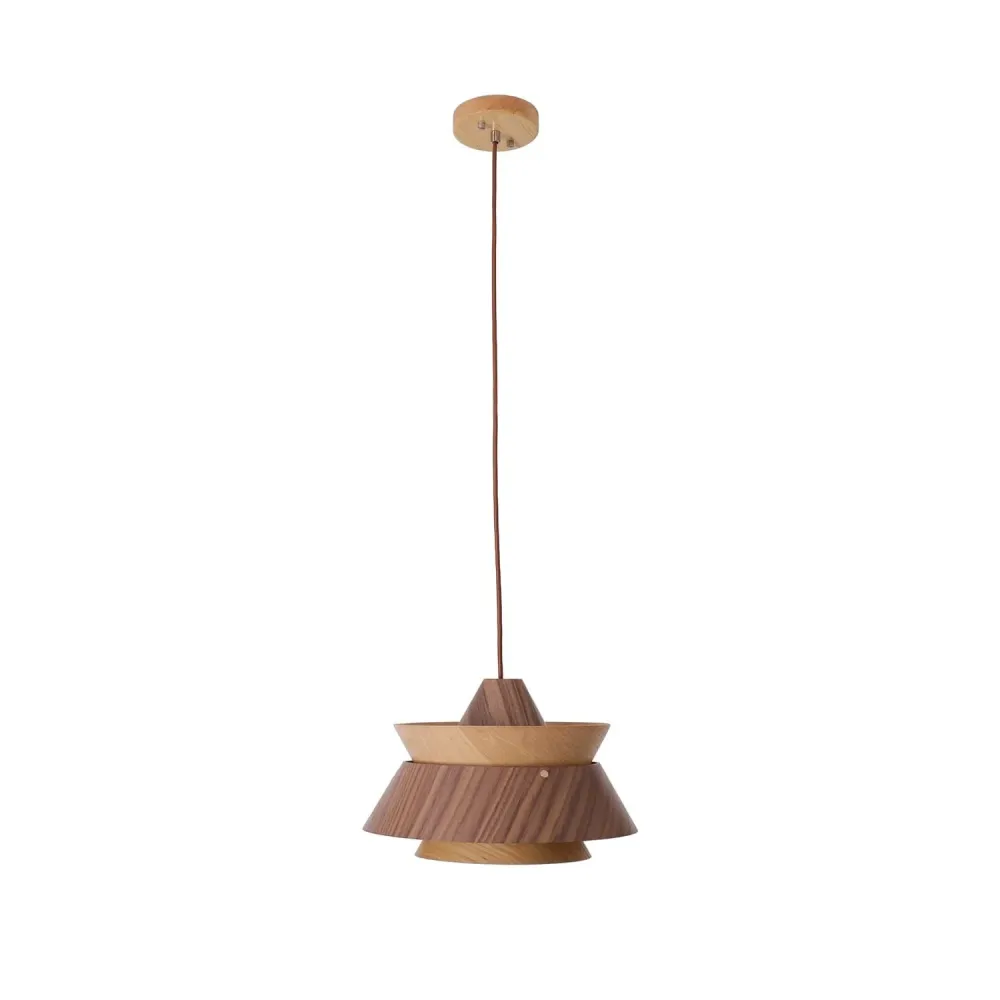 Suspension Maxlight Kioto 1L en bois naturel, diamètre 34 cm