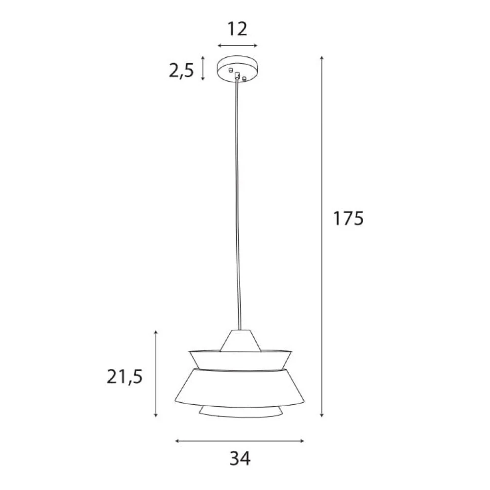 Suspension Maxlight Kioto 1L en bois naturel, diamètre 34 cm