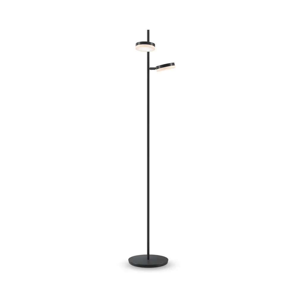 Lampadaire Maytoni Fad 2L, LED noir, hauteur 145 cm