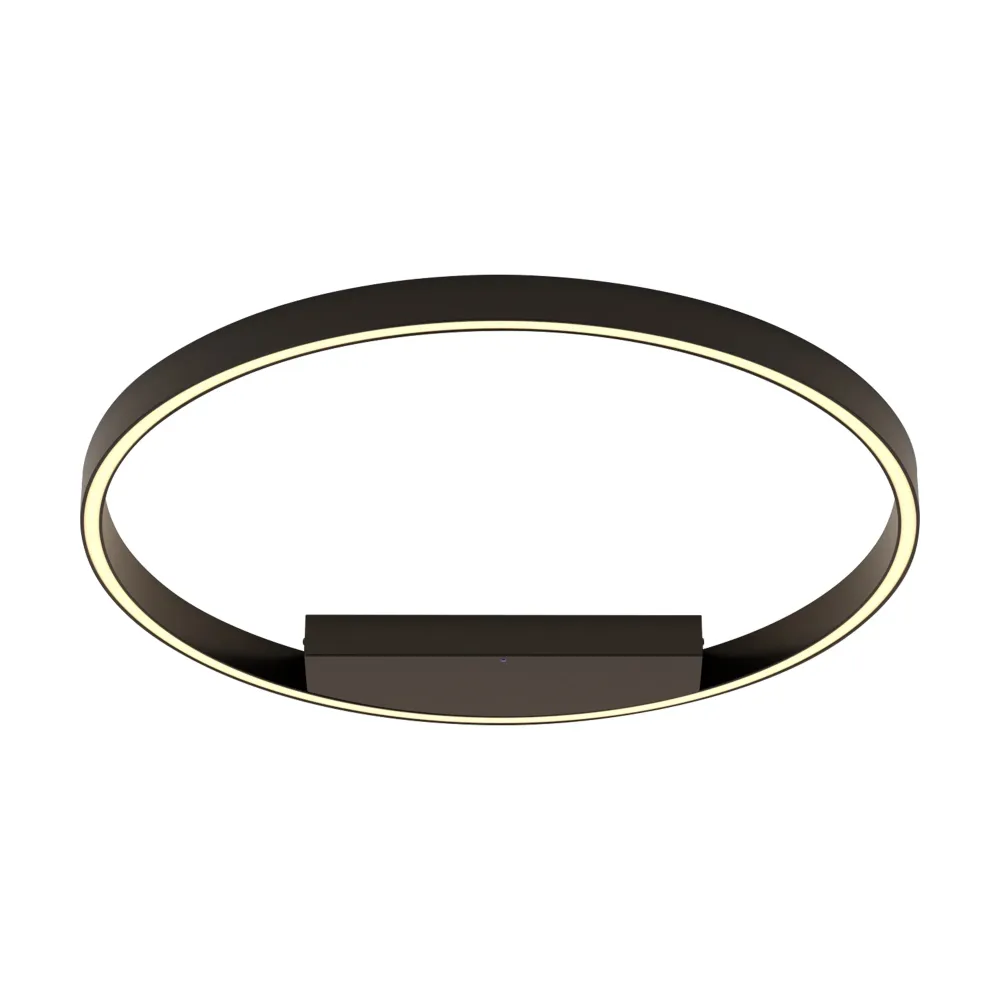 Plafonnier Maytoni Rim 1L, LED noir, diamètre 60 cm