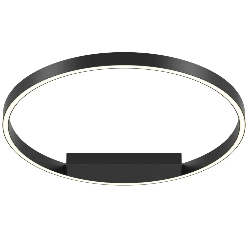 Plafonnier Maytoni Rim 1L, LED noir, diamètre 60 cm