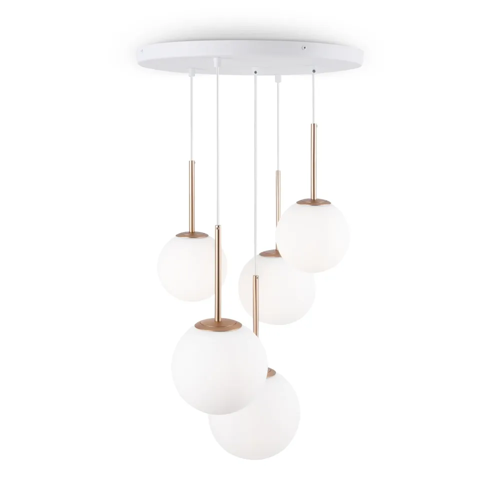Suspension Maytoni Basic Form 5L, dorée, douille E14, diamètre 58 cm