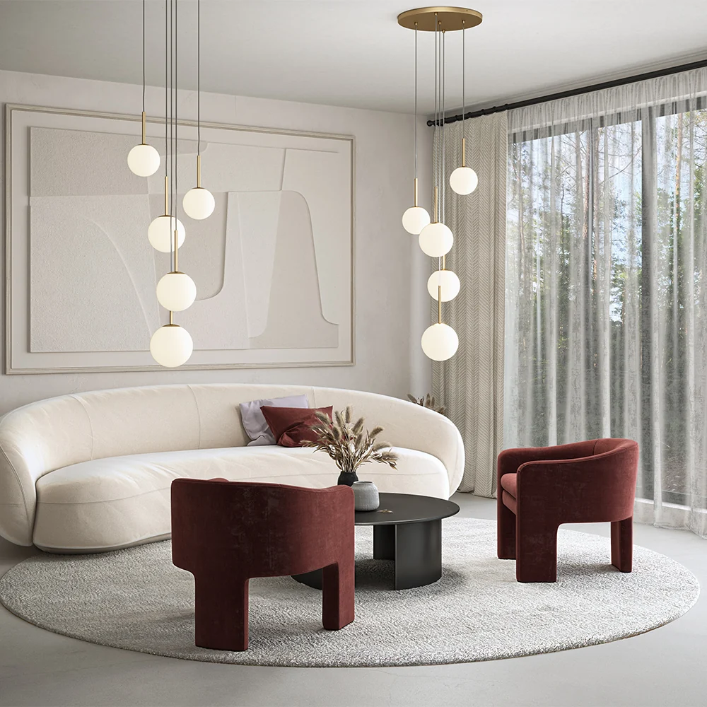 Suspension Maytoni Basic Form 5L, dorée, douille E14, diamètre 58 cm