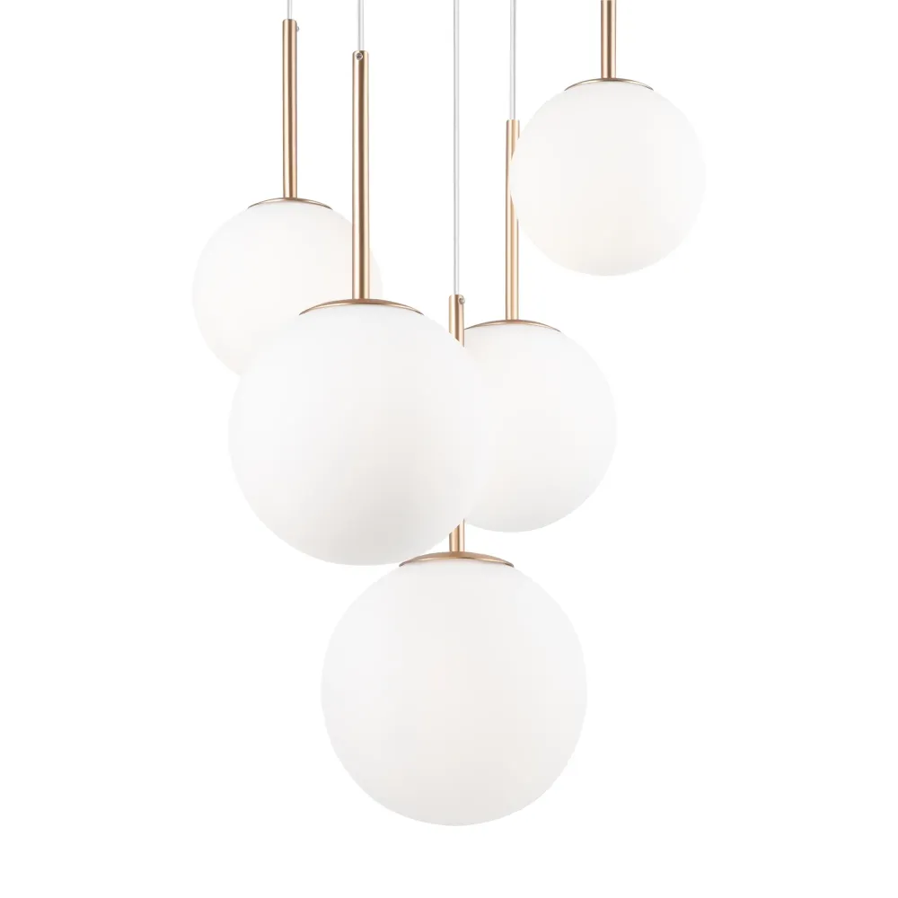 Suspension Maytoni Basic Form 5L, dorée, douille E14, diamètre 58 cm