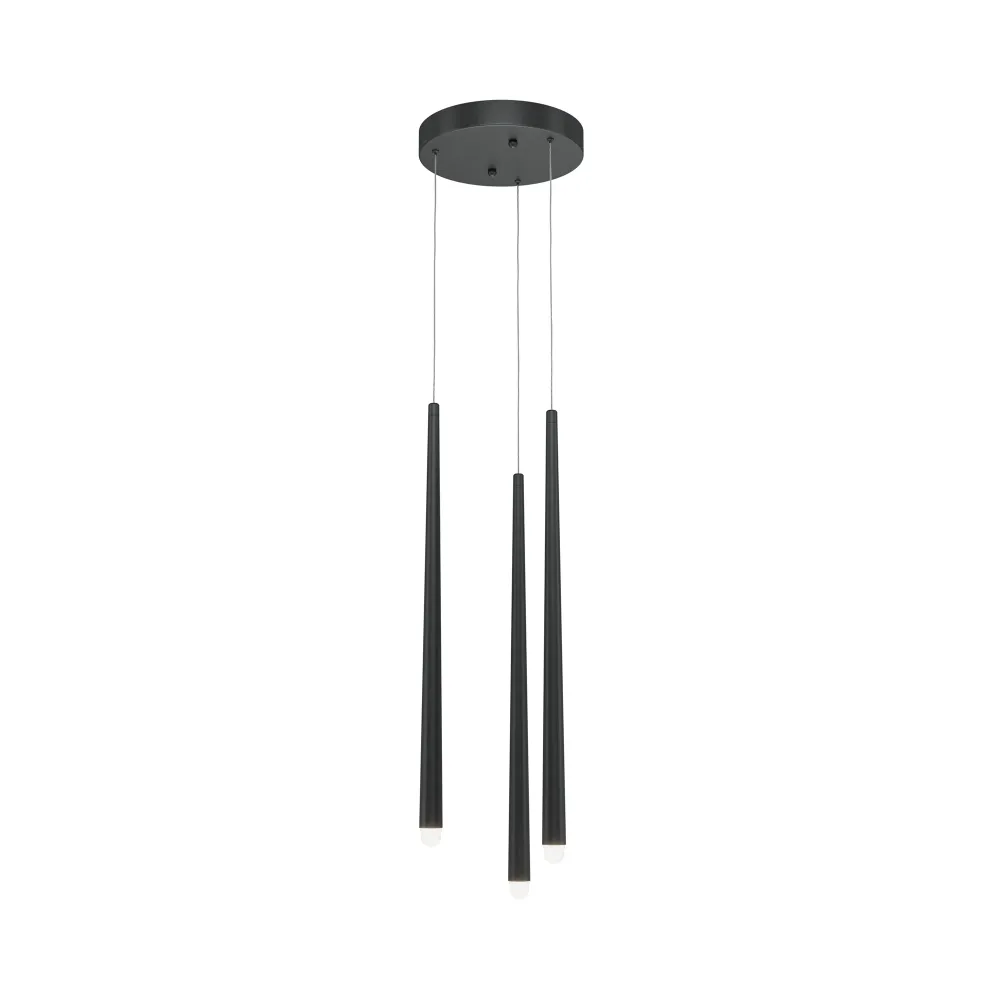 Suspension Maytoni Cascade 3L, spot LED noir, hauteur 219,3 cm