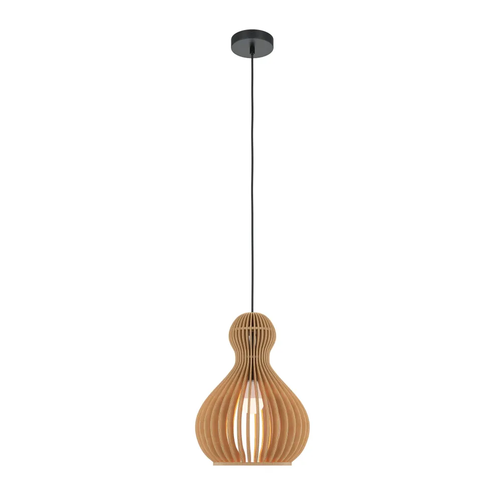 Suspension Maytoni Roots 1L, noire, culot E27, diamètre 30 cm