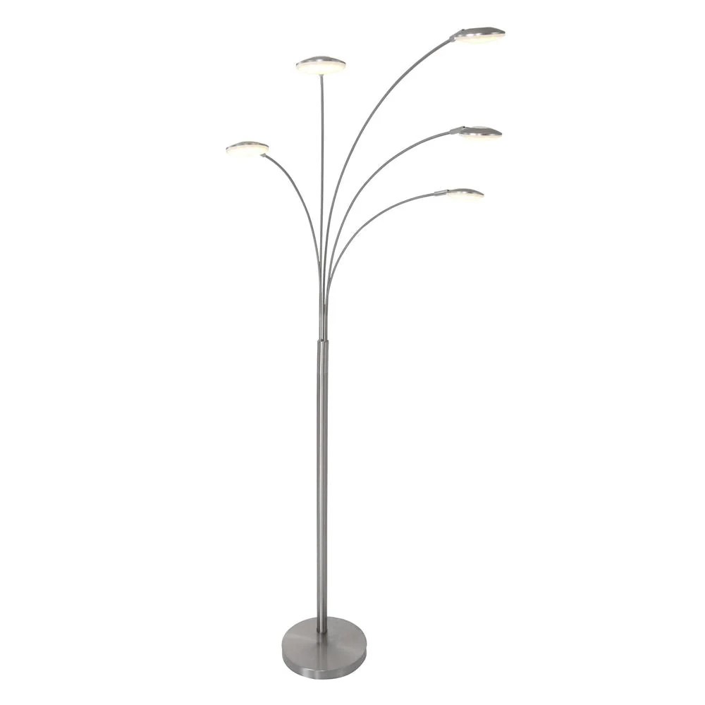 Lampadaire Mexlite Synna 5L en acier LED, H 189 cm