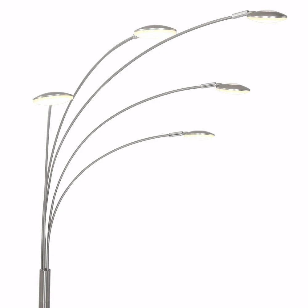 Lampadaire Mexlite Synna 5L en acier LED, H 189 cm