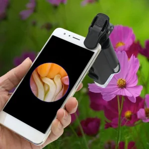 Microscope x100 + lampe uv pour téléphone