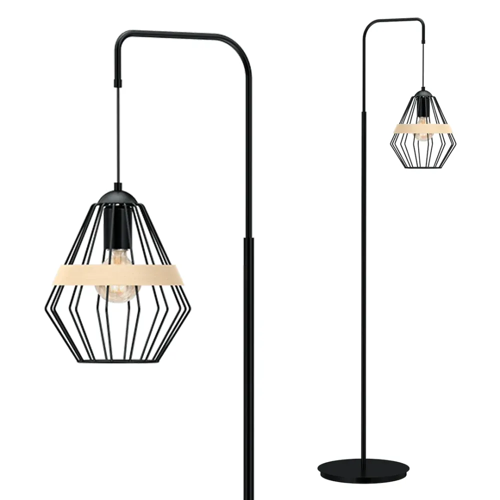 Lampadaire Milagro Cliff 1L E27, noir H 150 cm