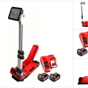 Milwaukee M18 ONERSAL-502C Projecteur de chantier LED ONE-KEY sans fil 18 V Li-Ion + 2x Batteries 5,0 Ah + 1x Chargeur