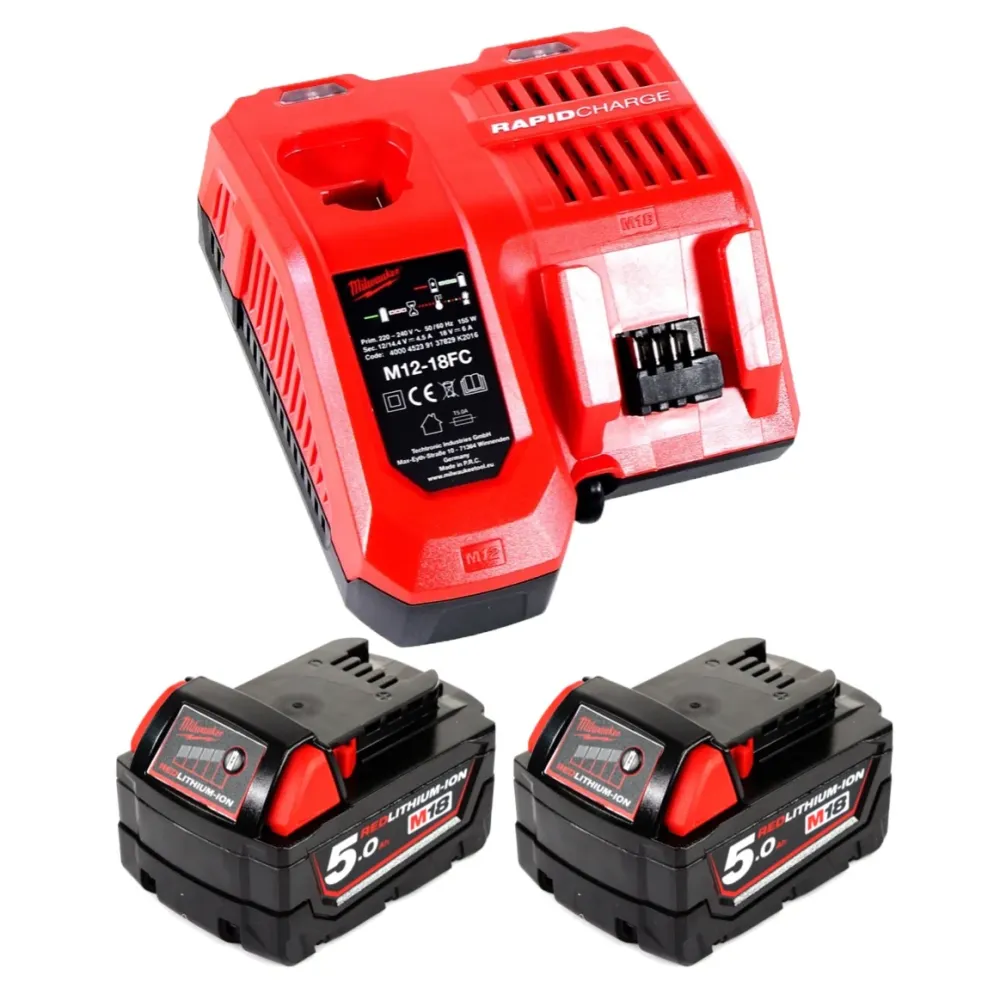 Milwaukee M18 ONERSAL-502C Projecteur de chantier LED ONE-KEY sans fil 18 V Li-Ion + 2x Batteries 5,0 Ah + 1x Chargeur