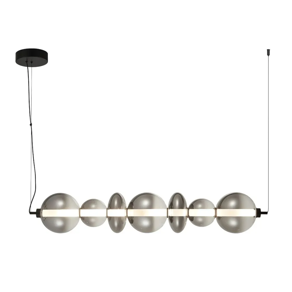 Suspension linéaire LED Mimax PROFUMO 1L H 130 cm Smoky