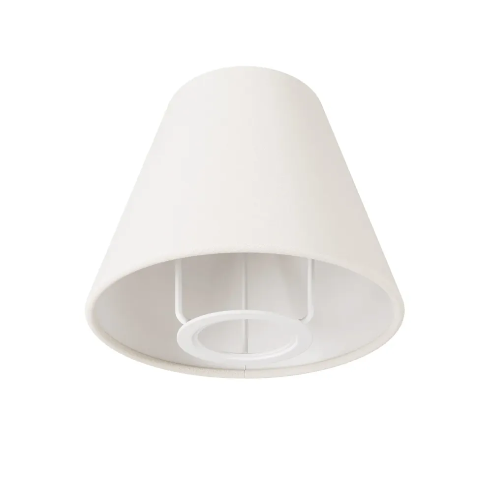 Mini abat-jour Impero avec culot E27 pour lampe de table ou applique - Toile blanche