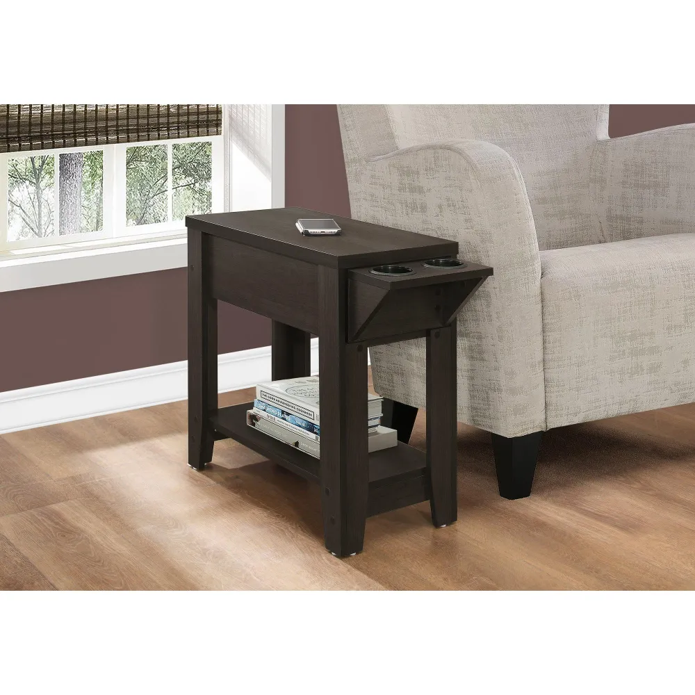 I 3197 Table D'appoint, Côté, Bout, Rangement, Lampe, Salon, Chambre À Coucher, Stratifié, Brun, Transitionnel Monarch Spe...