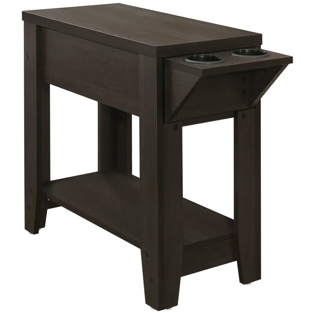 I 3197 Table D'appoint, Côté, Bout, Rangement, Lampe, Salon, Chambre À Coucher, Stratifié, Brun, Transitionnel Monarch Spe...