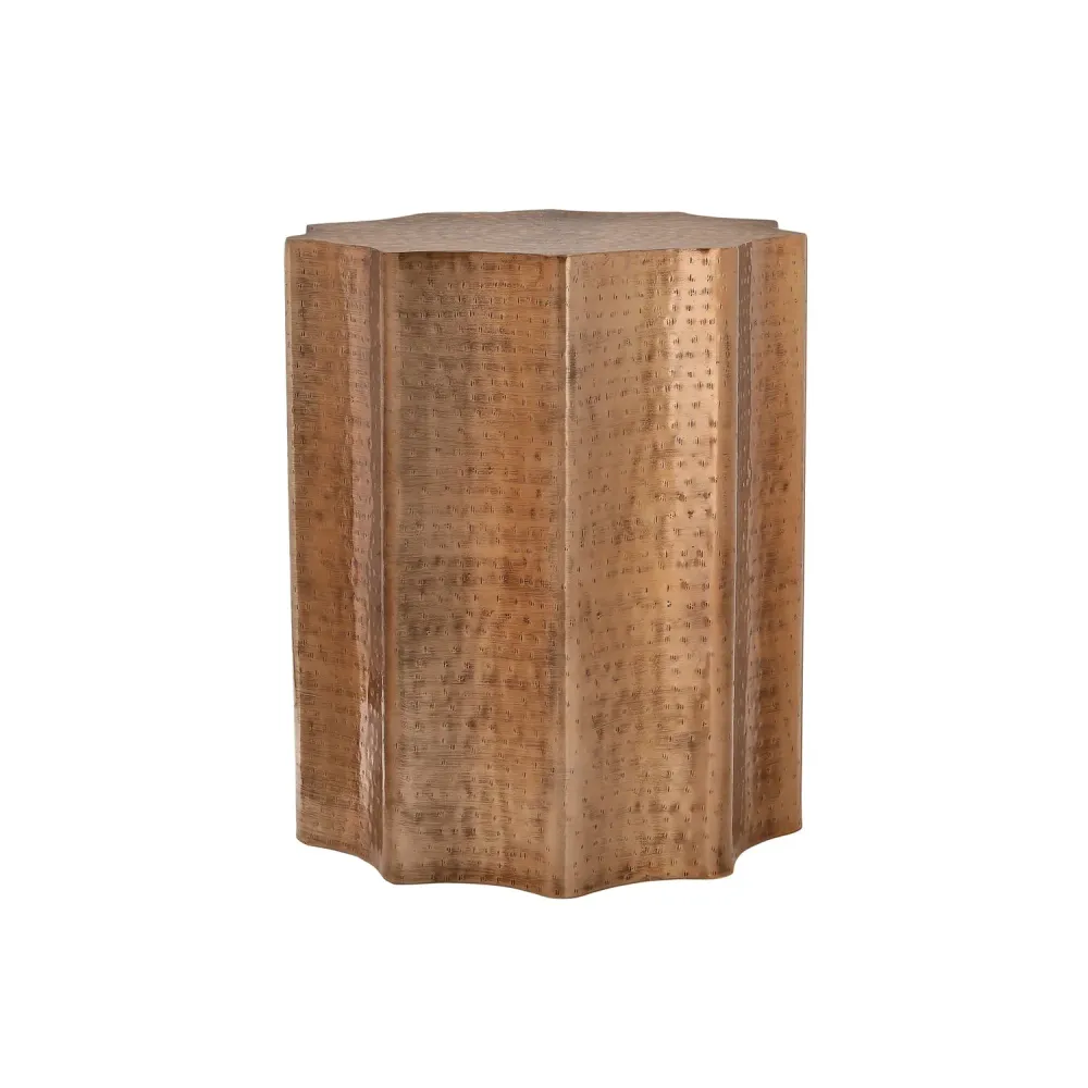 I 3901 - Table D'appoint, Tambour, Côté, Bout, Table De Nuit, Lampe, Salon, Chambre À Coucher, Métal Cuivre, Contemporain,...