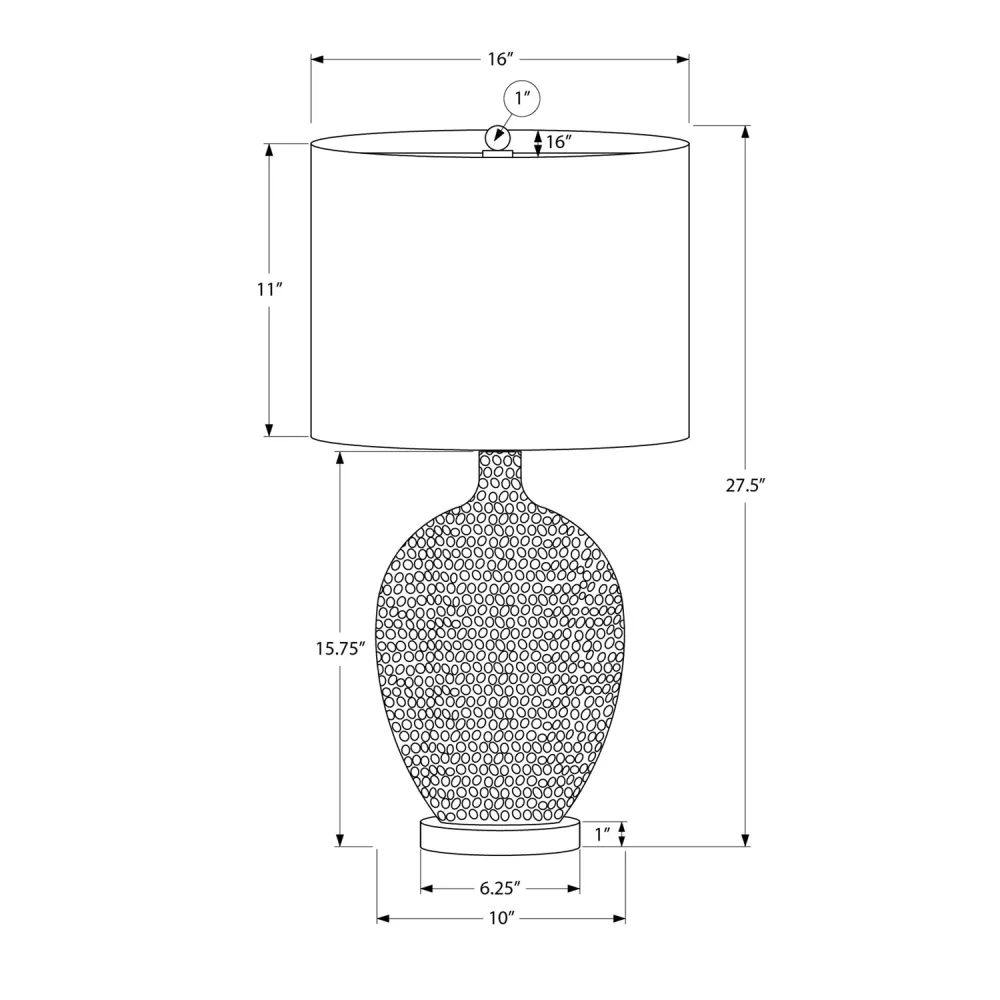 I 9607 - Luminaire, 28"H, Lampe De Table, Crème, Abat-jour Ivoire / Crème, Contemporain Monarch Specialties