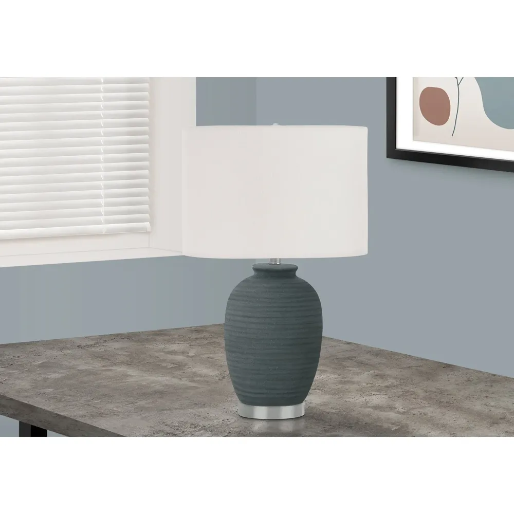 I 9622 - Luminaire, 24"H, Lampe De Table, Céramique Bleu, Abat-jour Ivoire / Crème, Contemporain Monarch Specialties