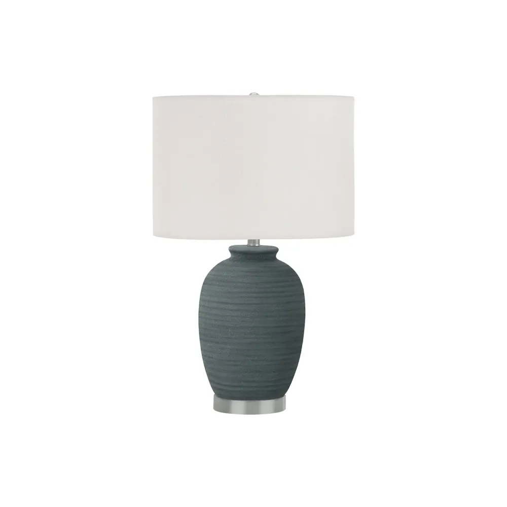 I 9622 - Luminaire, 24"H, Lampe De Table, Céramique Bleu, Abat-jour Ivoire / Crème, Contemporain Monarch Specialties