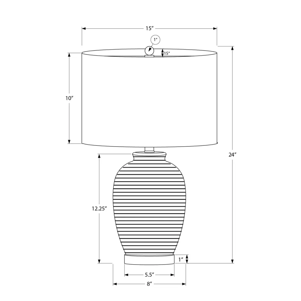 I 9622 - Luminaire, 24"H, Lampe De Table, Céramique Bleu, Abat-jour Ivoire / Crème, Contemporain Monarch Specialties