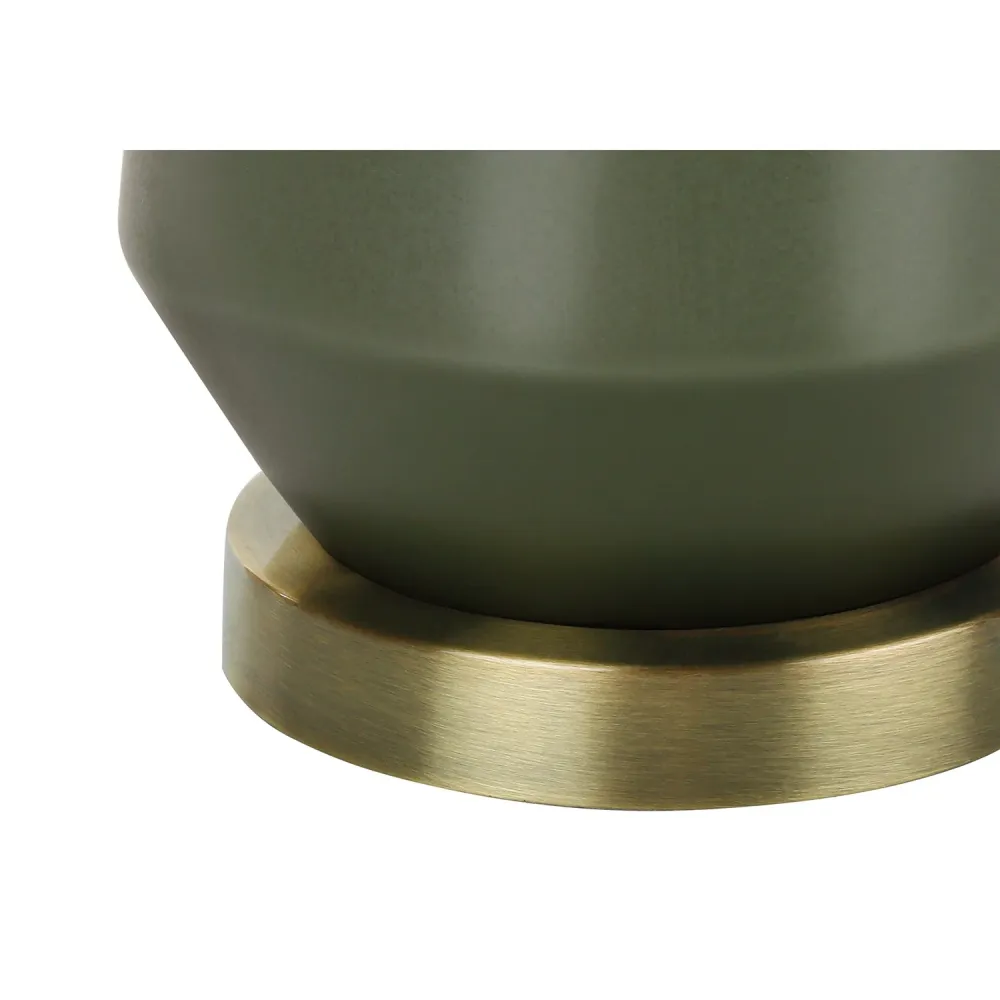I 9624 - Luminaire, 26"H, Lampe De Table, Céramique Verte, Abat-jour Ivoire / Crème, Contemporain Monarch Specialties