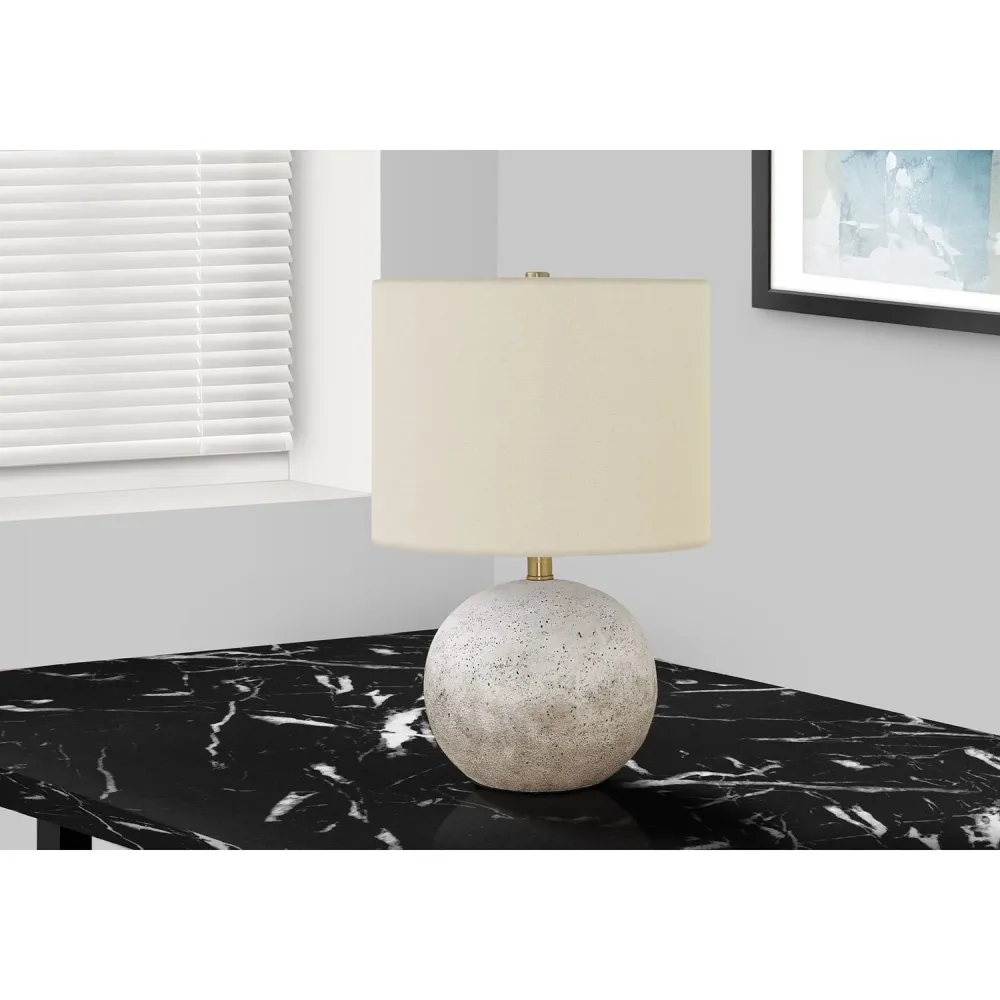 I 9717 - Luminaire, 20"H, Lampe De Table, Béton Gris, Abat-jour Ivoire / Crème, Contemporain Monarch Specialties