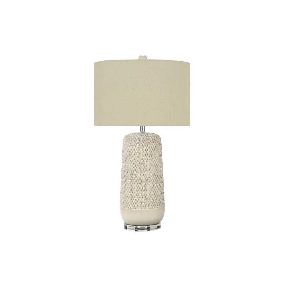 Lampe de Table - 31"H / Crème Céramique / Beige Monarch Specialties