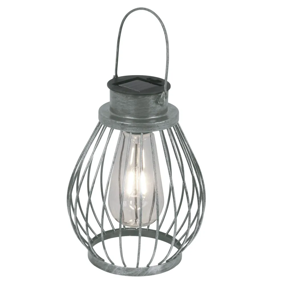Lampe solaire décorative LED Näve, hauteur : 21,5 cm, argent Naeve