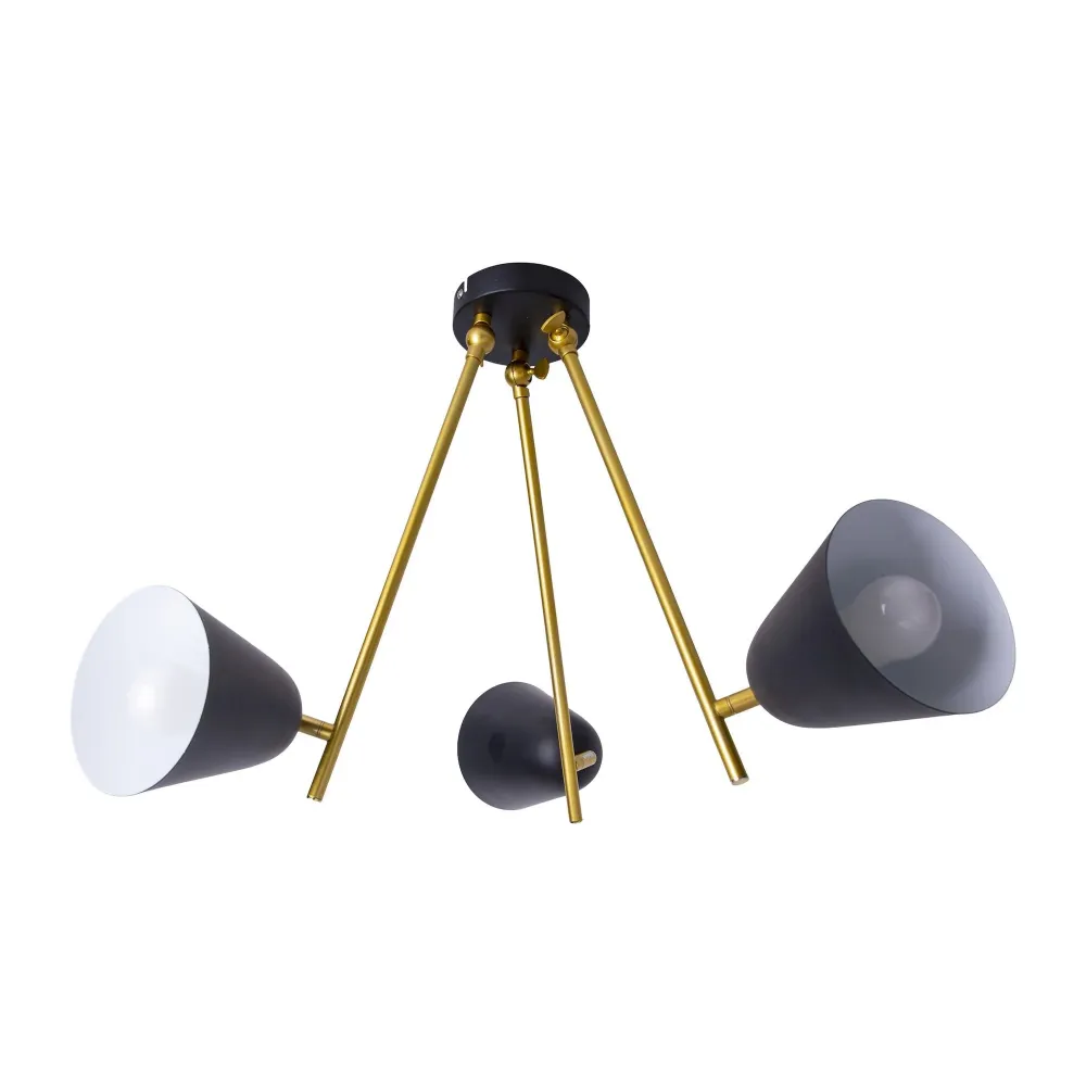 Näve 3er-Ceiling Light Triton noir Naeve