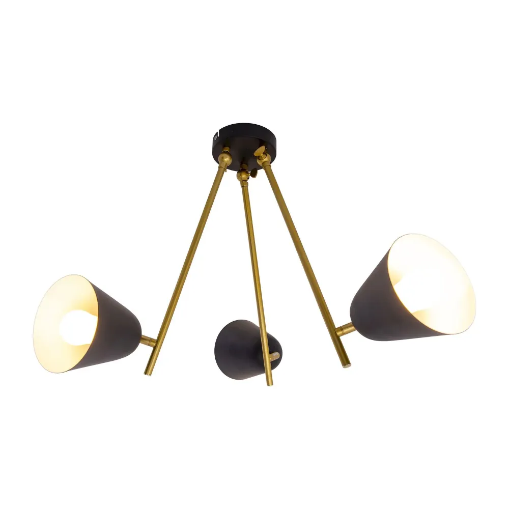 Näve 3er-Ceiling Light Triton noir Naeve