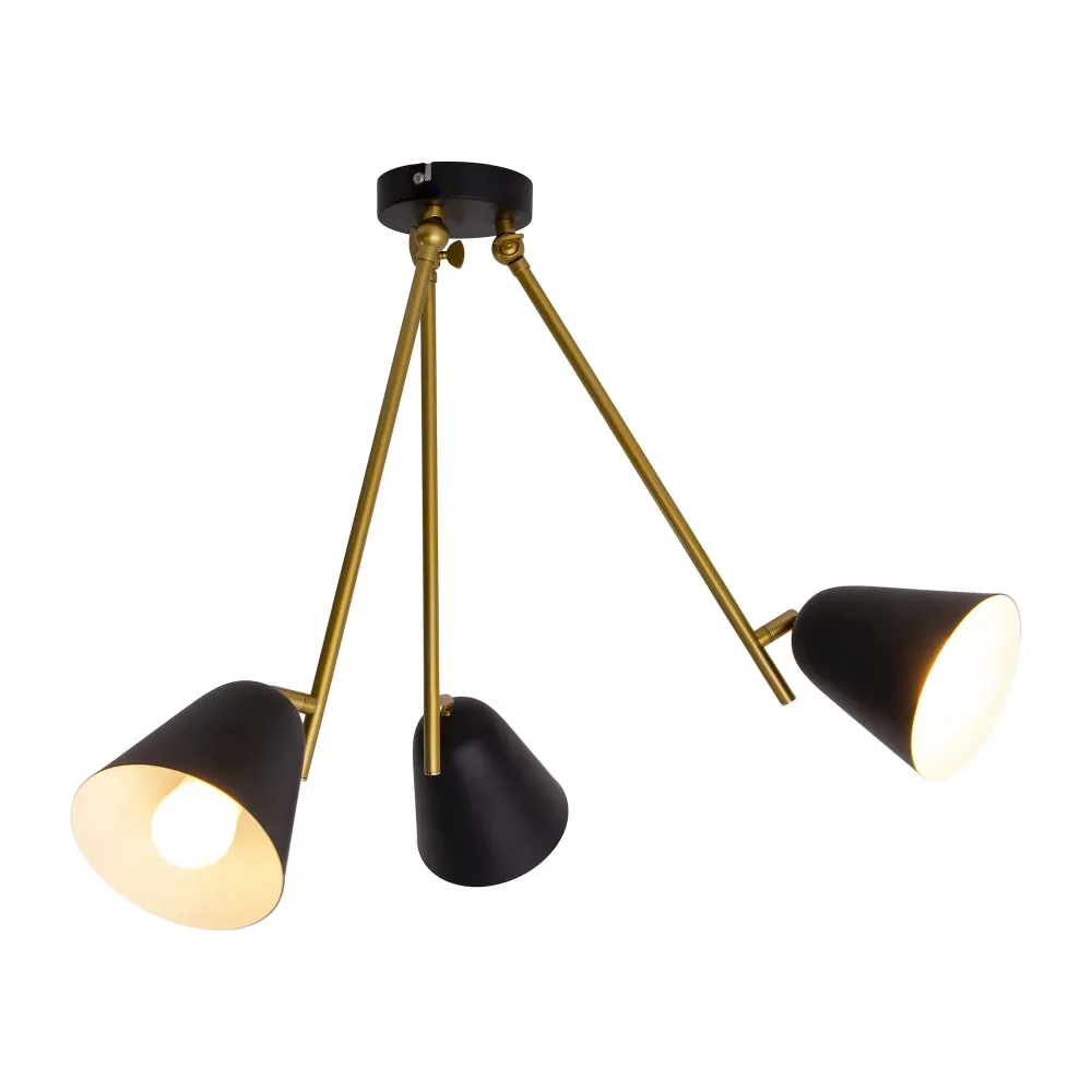 Näve 3er-Ceiling Light Triton noir Naeve