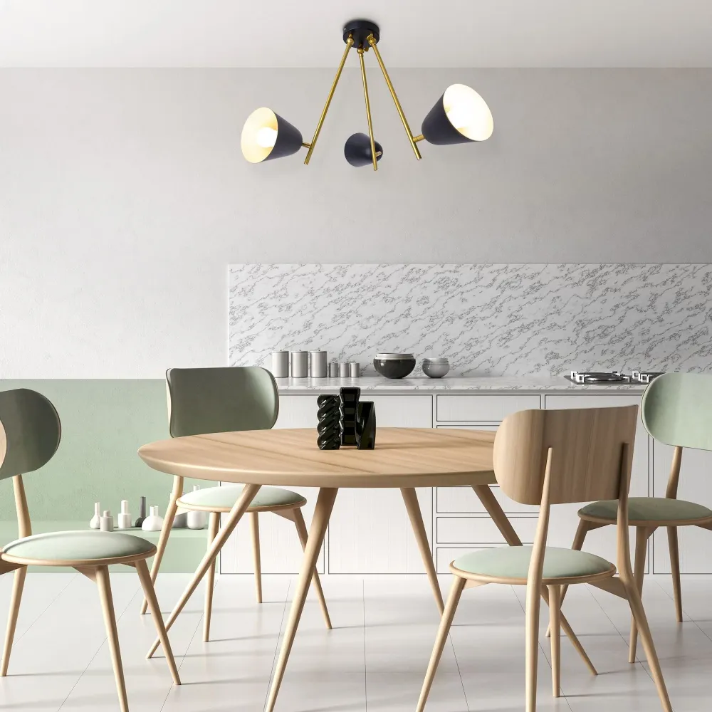 Näve 3er-Ceiling Light Triton noir Naeve