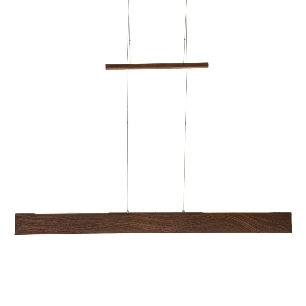 Suspension LED Näve Up/Downlight en bois naturel, longueur : 122 cm Naeve
