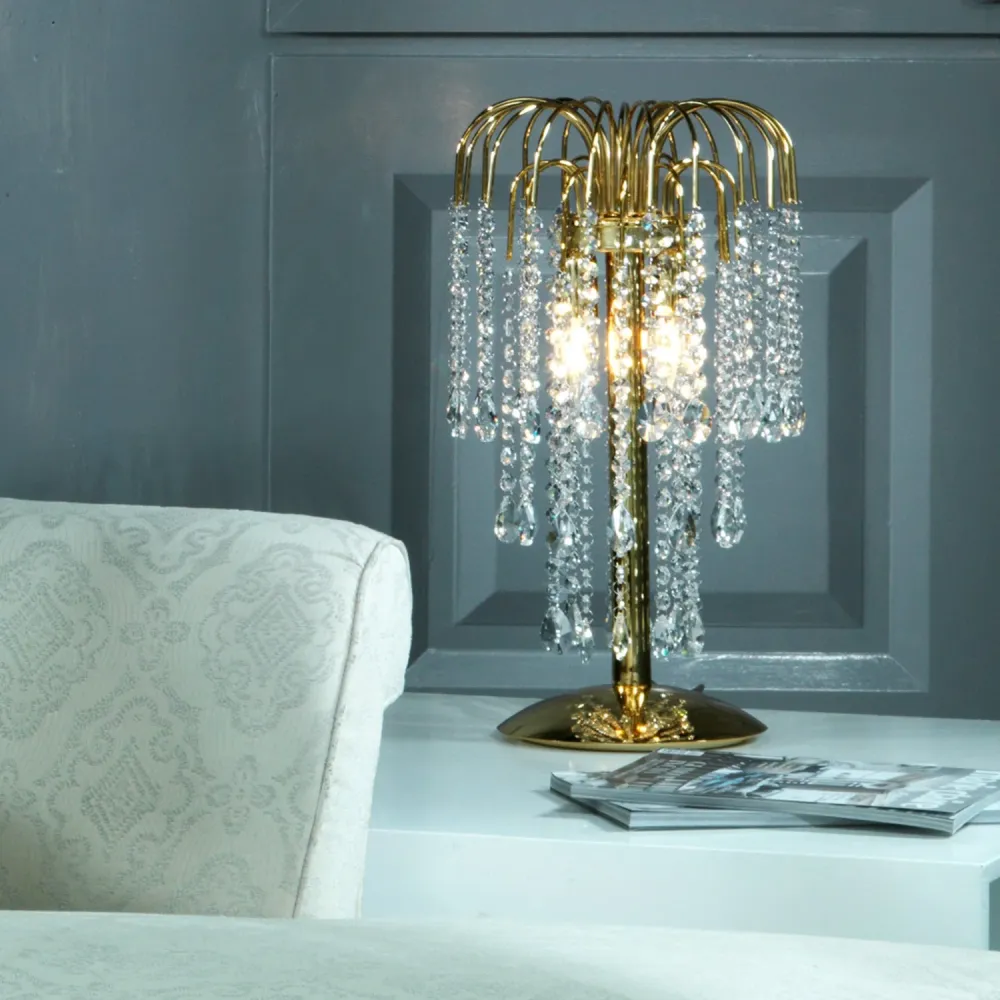 Lampe de table Onli Lighting Pioggia 2L E14 H 50cm Chrome