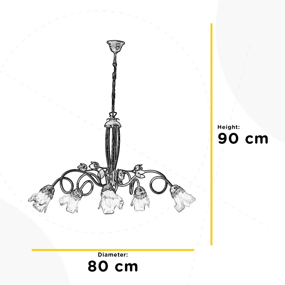 Lustre Onli Lighting Arianna 5L E14 D 80cm