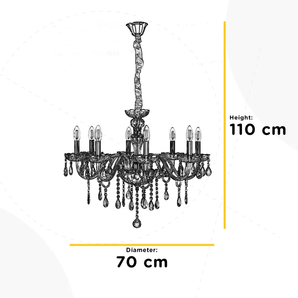 Lustre Onli Lighting Linda 8L E14 D 70cm