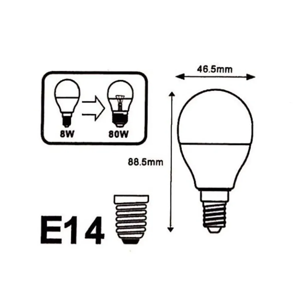 Ampoule LED E14 6W 220V G45 Dimmable Optonica
