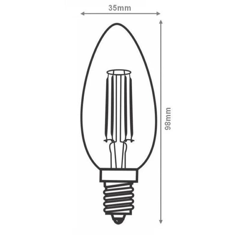Ampoule LED E14 Filament 4W C35 Bougie Optonica